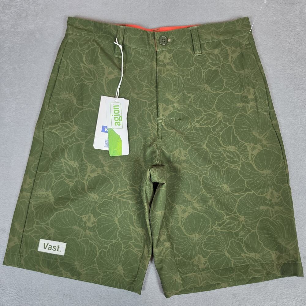 Vast Men's Board Shorts Size 28 Green Floral Surf Swim Hybrid Beach Walk Shorts